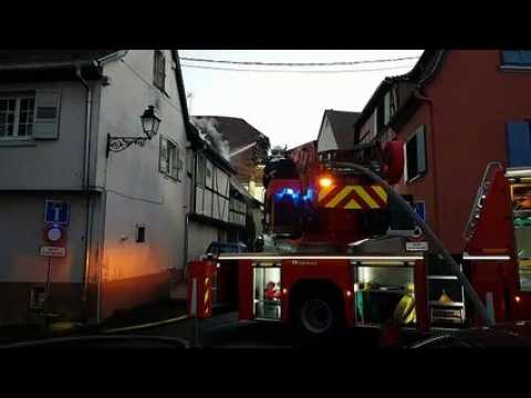 Incendie au centre-ville d'Obernai