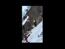 DNA - Exercice de sauvetage sur la cascade de glace du lac blanc par les gendarmes de montagne d'Hohrod