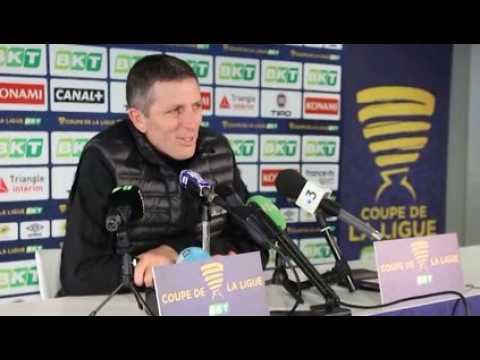 Stefan Mitrovic et Thierry Laurey avant Racing-Bordeaux en demi-finale de la Coupe de la Ligue