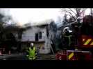 Une maison en feu &agrave; Waldighoffen - Label : Les Dernières Nouvelles d'Alsace - Category : News