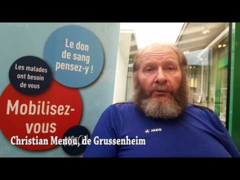 Don du sang: le 600e pour Christian Menou!