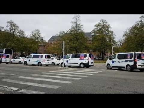 Opération escargot des ambulanciers dans les rues de Strasbourg