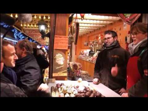 Emmanuel Macron au marché de Noël de Strasbourg, trois jours après l'attentat