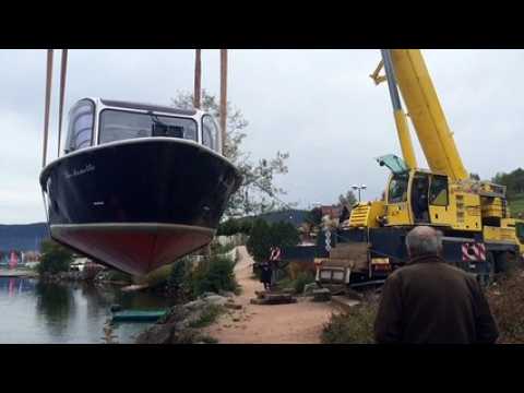 Les bateaux sortis du lac de Gérardmer