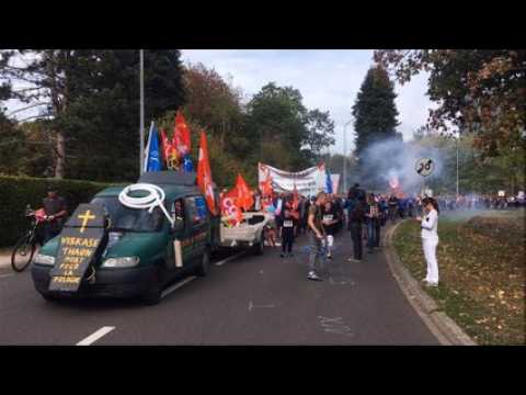 Manifestation  à Capavenir-Vosges contre les licenciements à Viskase