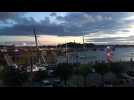 Le soleil se couche à Saint-Malo en attendant le départ de la route du Rhum