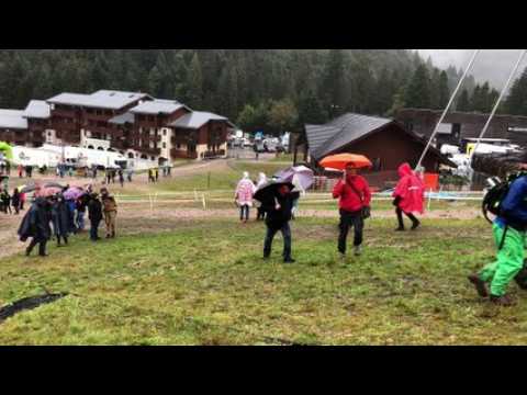 La pluie s’est invitée sur les finales de descente de la Coupe du monde VTT de La Bresse