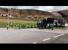 Gilets jaunes vosgiens et alsaciens réunis à la gare de péage du tunnel Maurice-Lemaire