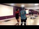 Les Louves, les volleyeuses de Saint-Di&eacute;-des-Vosges &agrave; l'entra&icirc;nement avec leur pr&eacute;parateur sportif Oussam Zmirli - Label : Vosges Matin - Category : News