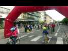 La ligne d'arrivée du Défi du Tour à Saint-Dié-des-Vosges