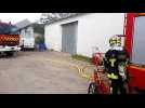Incendie en cours dans une usine désaffectée, quartier de la Filature à Selestat