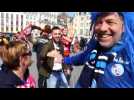 Ambiance dans les rues de Lille avec les supporters strasbourgeois