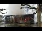 Incendie dans la cour de l'&eacute;cole des Remparts &agrave; Rosheim - Label : Les Dernières Nouvelles d'Alsace - Category : News