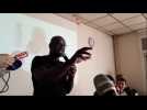 Lilian Thuram au lycée Marie Curie, à Strasbourg