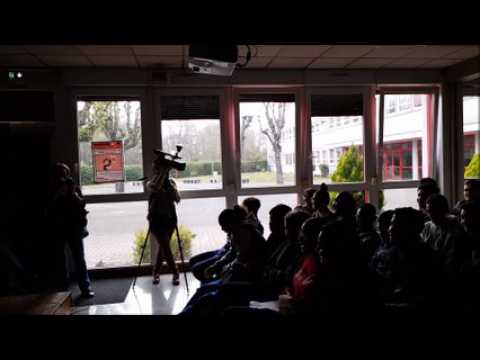 Lilian Thuram au lycée Marie Curie, à Strasbourg