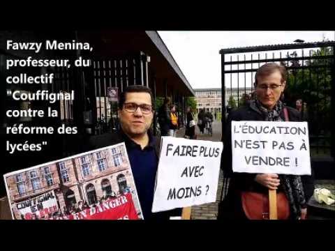 Fawzy Menina,  du  collectif  "Couffignal  contre la  réforme des  lycées" , explique les raisons de la mobilisation