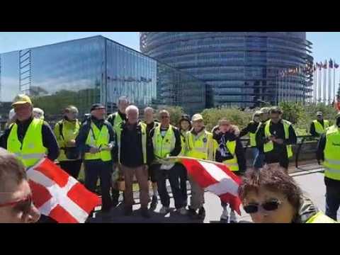 Strasbourg : des gilets jaunes savoyards arrivés à pied au Parlement européen