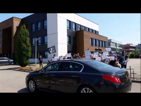 Mouvement de protestation des agents du centre des finances publiques à Molsheim