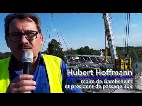 DNA - Pose du dernier maillon du passage sécurisé sur le Rhin de Gambsheim