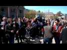 Emmanuel macron dans les rues de Saint-Dié-des-Vosges