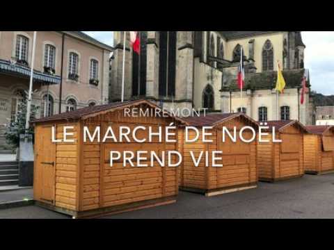 Les chalets du marché de Noël de Remiremont arrivent en ville