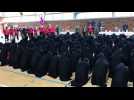 Le "flashmob" du label Vosges terre Textile à Saint-Amé
