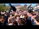 Emmanuel Macron est arrivé à Saint-Dié, au deuxième jour de sa visite dans le département des Vosges