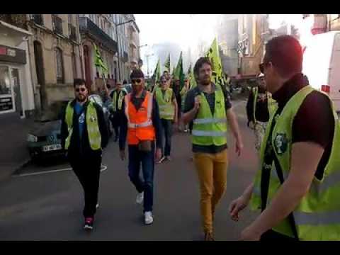 Manifestation dans les rues de Saint-Dié lors de la venue d'Emmanuel Macron