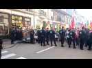 Face à face entre manifestants et CRS à Saint-Dié-des-Vosges lors de la venue d'Emmanuel Macron