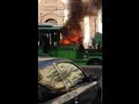 Colmar : le petit train touristique prend feu