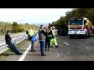 Camion sur le flanc sur l'A36 à Sausheim : la circulation coupée vers l'Allemagne