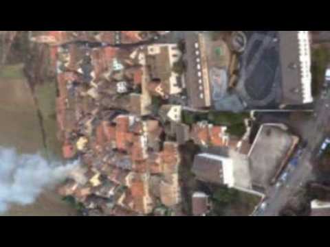 Le spectaculaire incendie de Riquewihr vu du...