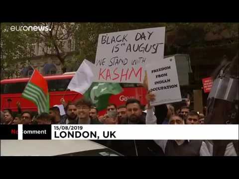 Thousands protest for Kashmir outside London's Indian High Commission