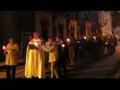 Départ de la procession aux flambeaux de Plombière-les-Bains