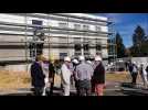 Le président du département, Mathieu Klein, en visite sur le chantier de reconstruction du collège de Homécourt