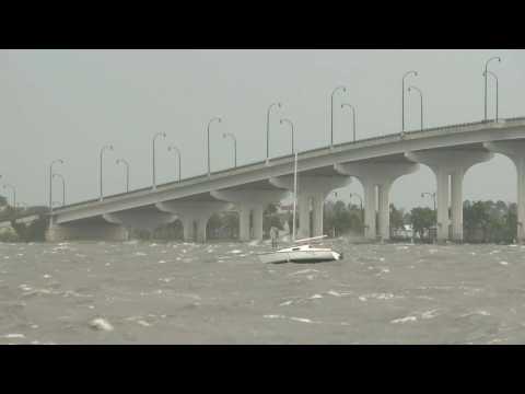 Images of agitated sea and strong winds in Florida as Dorian crawls towards US coast