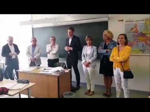 Mathieu Klein président du conseil départemental de Meurthe-et-Moselle au collège Vauban de Longwy