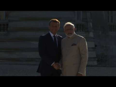 Macron meets indian Prime minister Modi