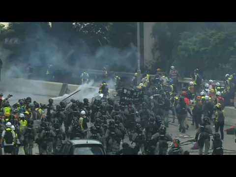 Tear gas fired as Hong Kong police, protesters clash