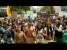 Protest in Bogota against damage to the Amazon rainforest