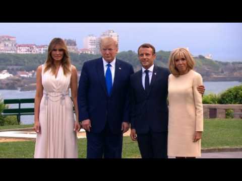 G7 summit: Macron welcomes Trump, Johnson and Merkel