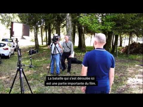Tournage d’un documentaire sur la 7e armée dans la forêt de Parroy