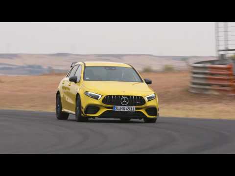 Mercedes-AMG A 45 S 4MATIC+ in Sun yellow Driving Video