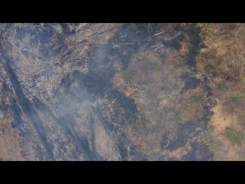 Parts of Brazil's Amazon rainforest charred and smoking after fire
