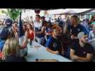 Joie après le but français au Paddock à Bar-le-Duc