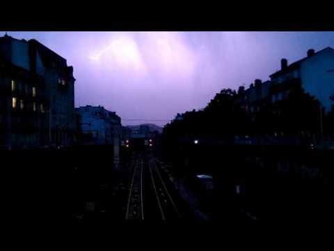 Orage du 29 avril 2018 depuis le pont de la gare à Nancy