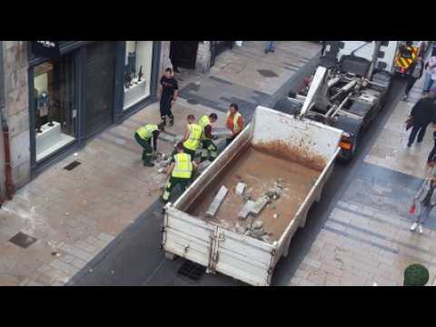 Besançon : une balustrade cède (2)