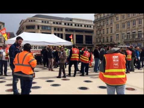Manifestation des étudiants de la Fac de lettres et des cheminots à Nancy