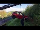 Richarm&eacute;nil : une voiture tombe dans le canal - Label : L'Est Républicain - Category : News