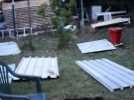 Tempête Eléanor Seloncourt Des tôles dans le jardin au petit matin
